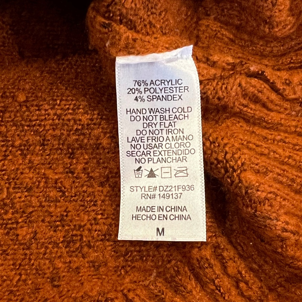 Double Zero Orange Oversized Cropped Sweater Size… - image 8